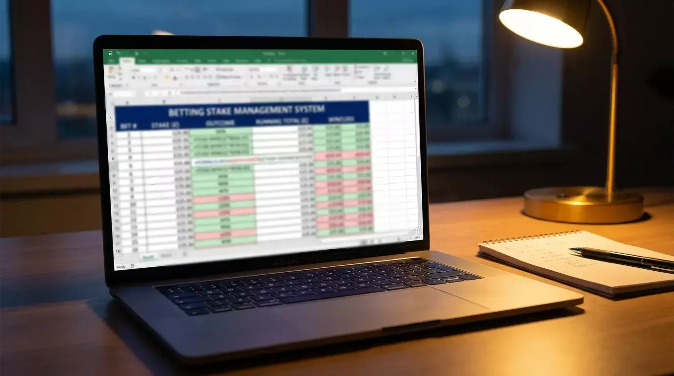 Foglio di calcolo con numeri e formule per la gestione delle scommesse sportive